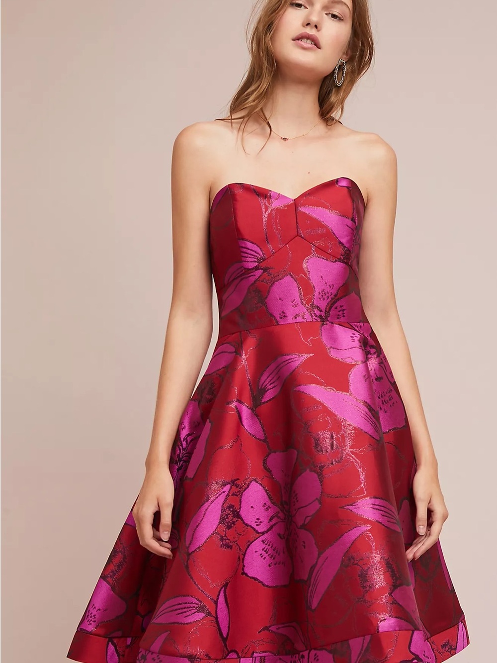 Shoshanna Midnight for Anthropologie BHLDN Jacquard Sweetheart Dress - Size 8